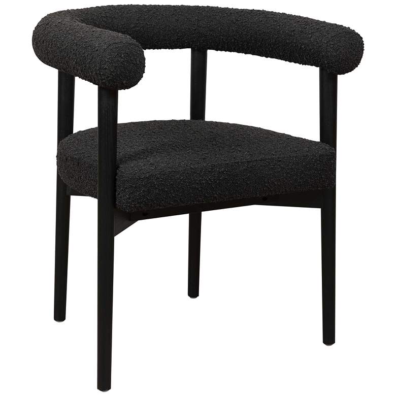 Image 2 TOV Spara 25 1/2" Wide Black Boucle Fabric Dining Chair