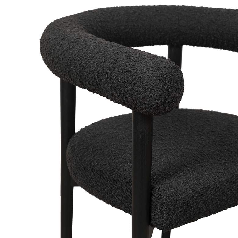 Image 3 TOV Spara 25 1/2" Wide Black Boucle Fabric Dining Chair more views
