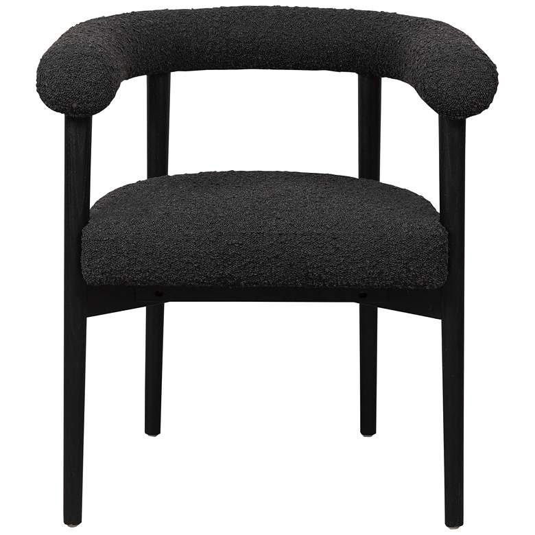 Image 4 TOV Spara 25 1/2" Wide Black Boucle Fabric Dining Chair more views