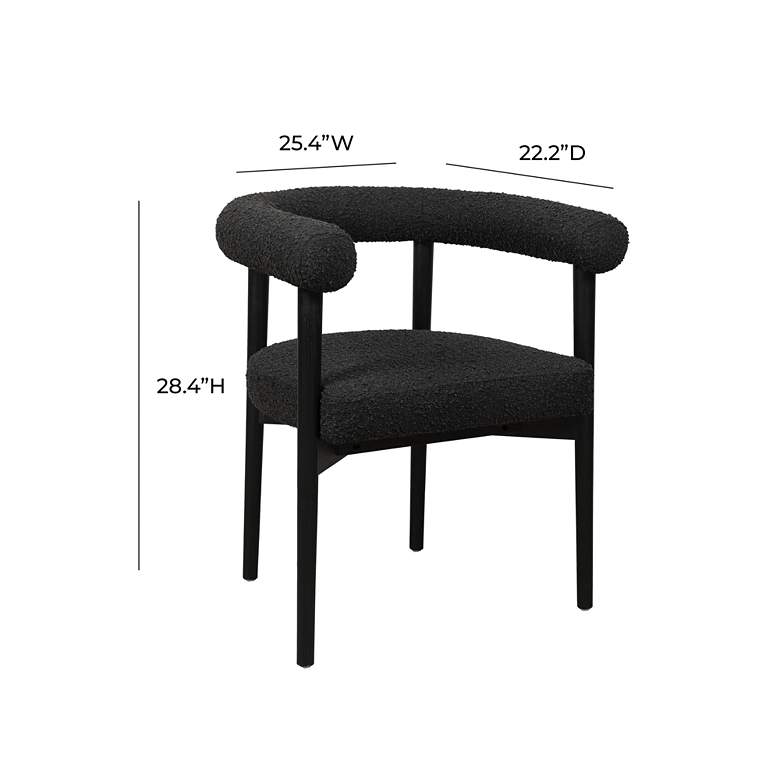 Image 6 TOV Spara 25 1/2" Wide Black Boucle Fabric Dining Chair more views