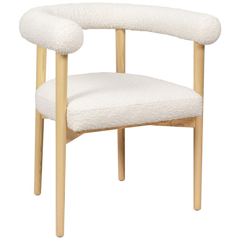 Image 2 TOV Spara 25 1/2" Wide White Cream Boucle Fabric Modern Dining Chair