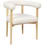2_TOV Spara 25 1/2" Wide White Cream Boucle Fabric Modern Dining Chair