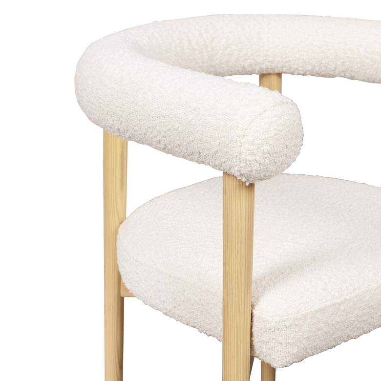 Image 3 TOV Spara 25 1/2" Wide White Cream Boucle Fabric Modern Dining Chair more views