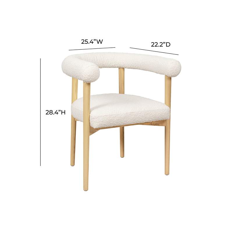 Image 6 TOV Spara 25 1/2" Wide White Cream Boucle Fabric Modern Dining Chair more views