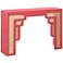 TOV Suzie 45" Wide Coral Pink Wood Woven Rattan Console Table