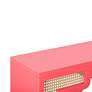 3_TOV Suzie 45" Wide Coral Pink Wood Woven Rattan Console Table more views