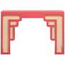 5_TOV Suzie 45" Wide Coral Pink Wood Woven Rattan Console Table more views