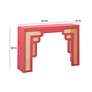 6_TOV Suzie 45" Wide Coral Pink Wood Woven Rattan Console Table more views