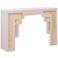 TOV Suzie 45" Wide Cream Wood Woven Rattan Console Table