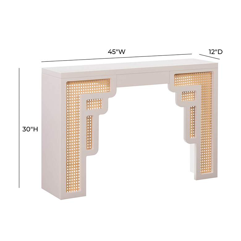 Image 6 TOV Suzie 45" Wide Cream Wood Woven Rattan Console Table more views