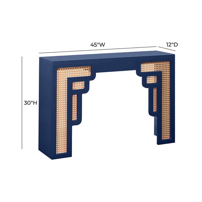 Image 6 TOV Suzie 45" Wide Navy Wood Woven Rattan Console Table more views