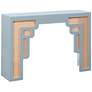 Thumbnail2 of TOV Suzie 45" Wide Patel Blue Wood Woven Rattan Console Table