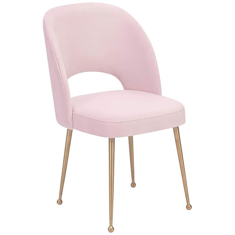 Image 2 TOV Swell 19 1/4" Wide Modern Blush Pink Velvet Dining Chair