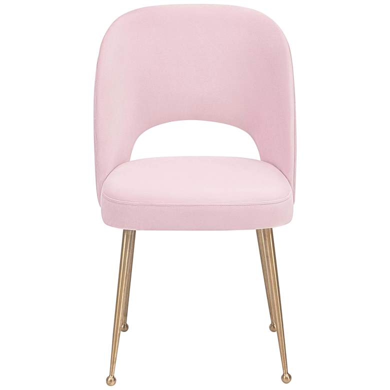Image 3 TOV Swell 19 1/4" Wide Modern Blush Pink Velvet Dining Chair more views