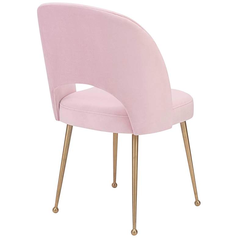 Image 4 TOV Swell 19 1/4" Wide Modern Blush Pink Velvet Dining Chair more views