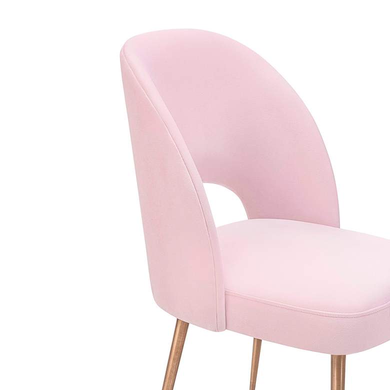 Image 5 TOV Swell 19 1/4" Wide Modern Blush Pink Velvet Dining Chair more views