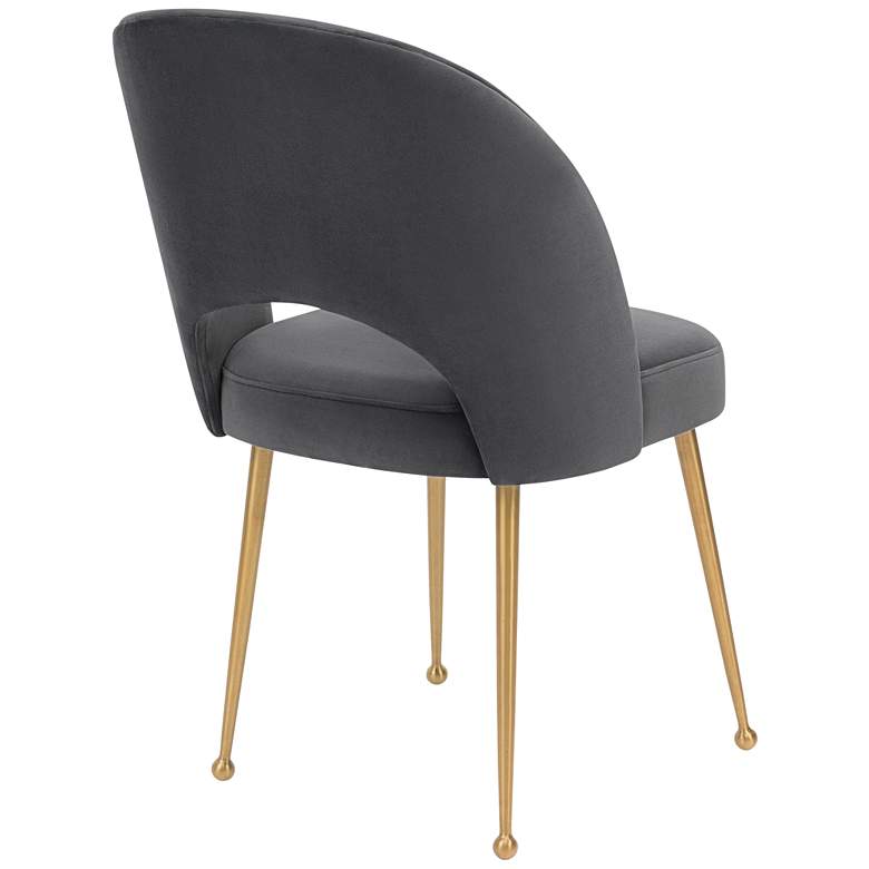 Image 6 TOV Swell 19 1/4" Wide Modern Dark Gray Velvet Dining Chair more views