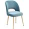 TOV Swell 19 1/4" Wide Modern Sea Blue Velvet Dining Chair