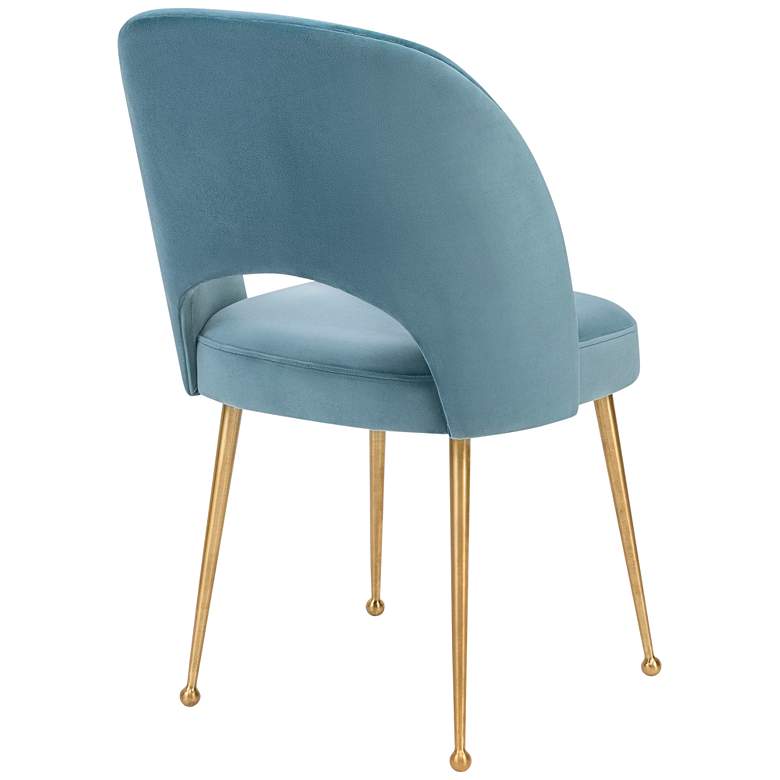 Image 4 TOV Swell 19 1/4" Wide Modern Sea Blue Velvet Dining Chair more views