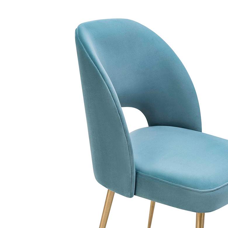Image 5 TOV Swell 19 1/4" Wide Modern Sea Blue Velvet Dining Chair more views