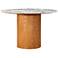 TOV Tamara 47" Wide Marble Natural Ash Wood Round Dinette Table