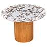 4_TOV Tamara 47" Wide Marble Natural Ash Wood Round Dinette Table more views