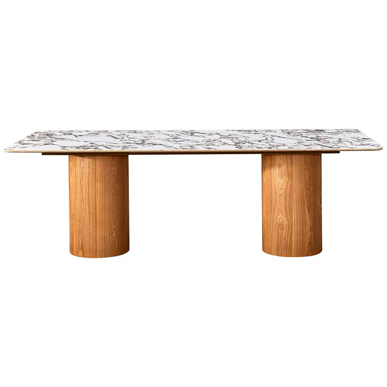 Image 4 TOV Tamara 94" Natural Ash Wood and Ceramic Rectangular Dining Table more views