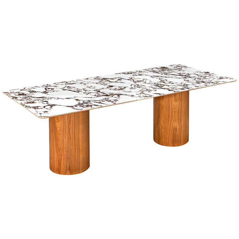 Image 5 TOV Tamara 94" Natural Ash Wood and Ceramic Rectangular Dining Table more views