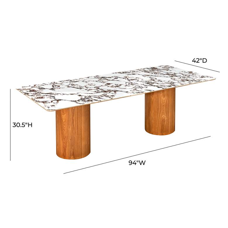 Image 6 TOV Tamara 94" Natural Ash Wood and Ceramic Rectangular Dining Table more views