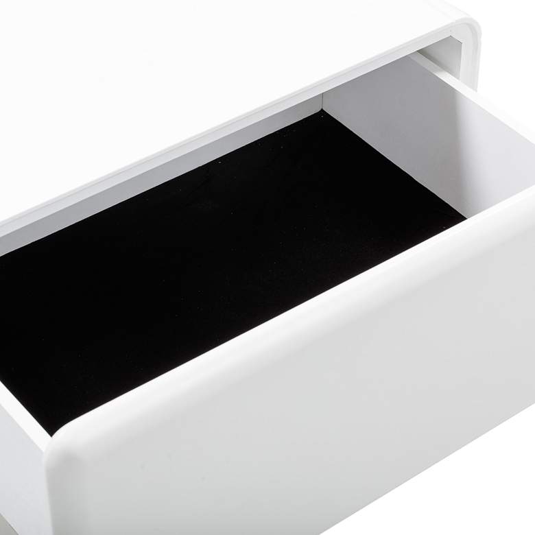 Image 3 TOV Tammy 22" Wide Gloss White Wood 2-Drawer Nightstand more views