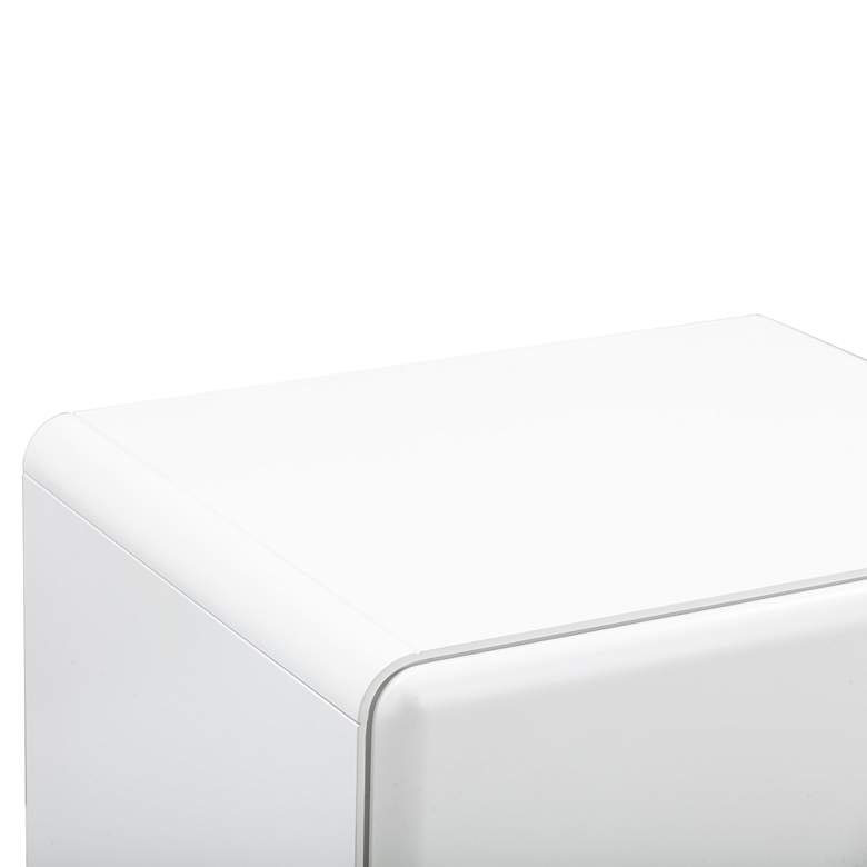 Image 4 TOV Tammy 22" Wide Gloss White Wood 2-Drawer Nightstand more views