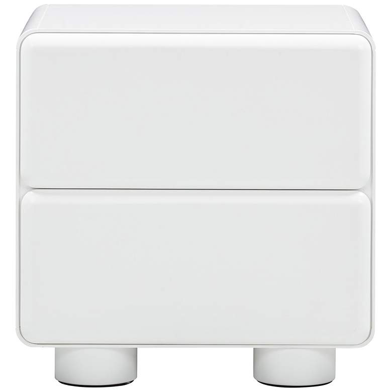 Image 5 TOV Tammy 22" Wide Gloss White Wood 2-Drawer Nightstand more views