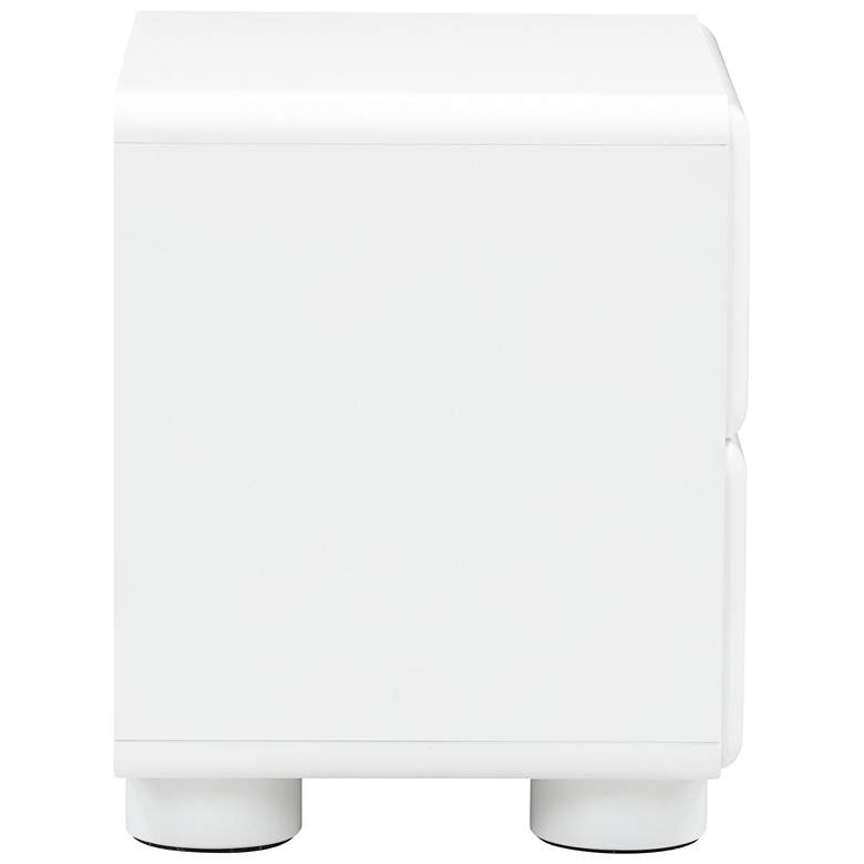 Image 6 TOV Tammy 22" Wide Gloss White Wood 2-Drawer Nightstand more views