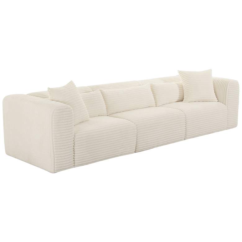 Image 1 TOV Tarra Fluffy 118 1/2" Wide Cream Corduroy Modular Sofa