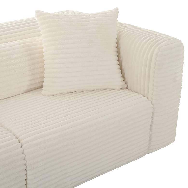 Image 2 TOV Tarra Fluffy 118 1/2" Wide Cream Corduroy Modular Sofa more views
