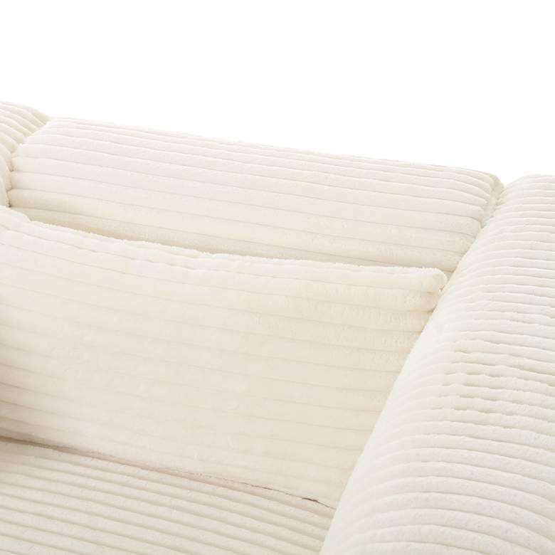 Image 3 TOV Tarra Fluffy 118 1/2" Wide Cream Corduroy Modular Sofa more views