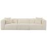 4_TOV Tarra Fluffy 118 1/2" Wide Cream Corduroy Modular Sofa more views