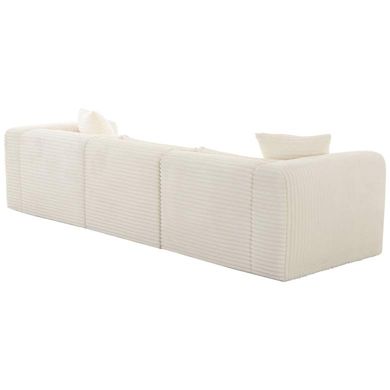Image 5 TOV Tarra Fluffy 118 1/2" Wide Cream Corduroy Modular Sofa more views
