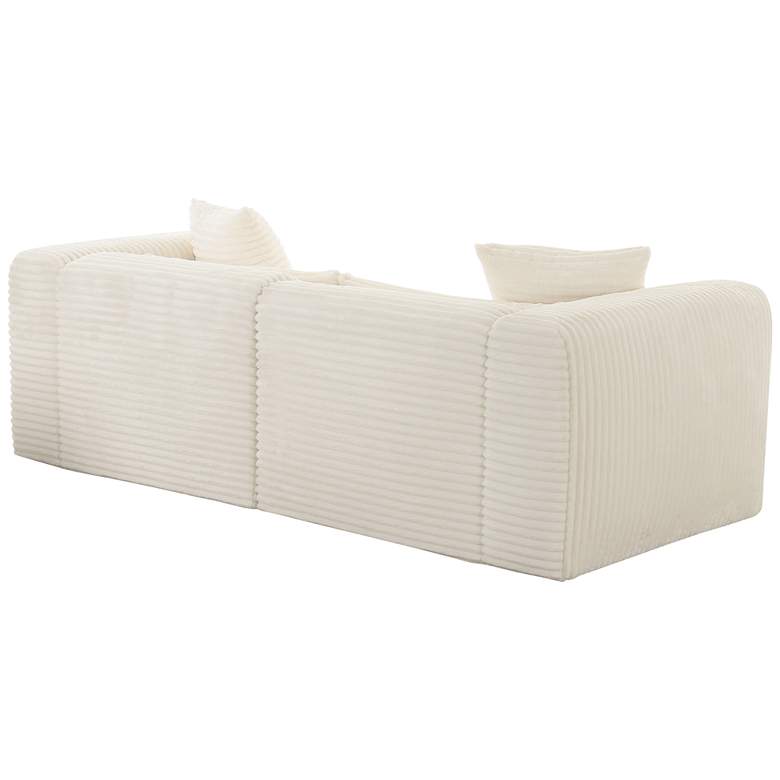 Image 4 TOV Tarra Fluffy 86" Wide Cream Corduroy Modern Modular Loveseat more views
