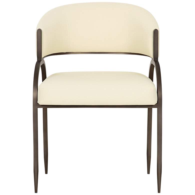Image 3 TOV Tatum 21 1/4" Wide Cream Performance Vegan Leather Dining Chair more views