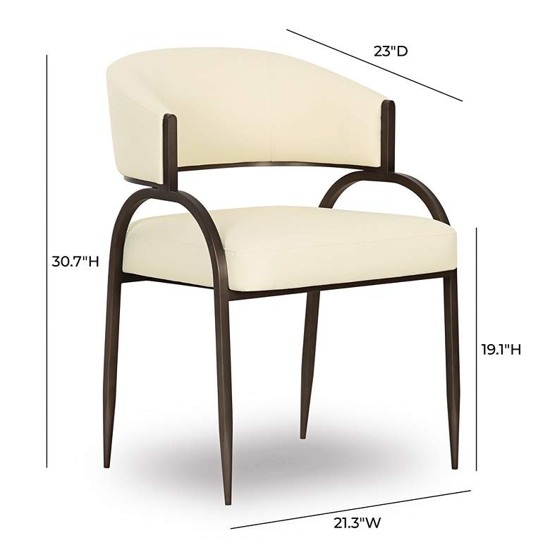 Image 5 TOV Tatum 21 1/4" Wide Cream Performance Vegan Leather Dining Chair more views