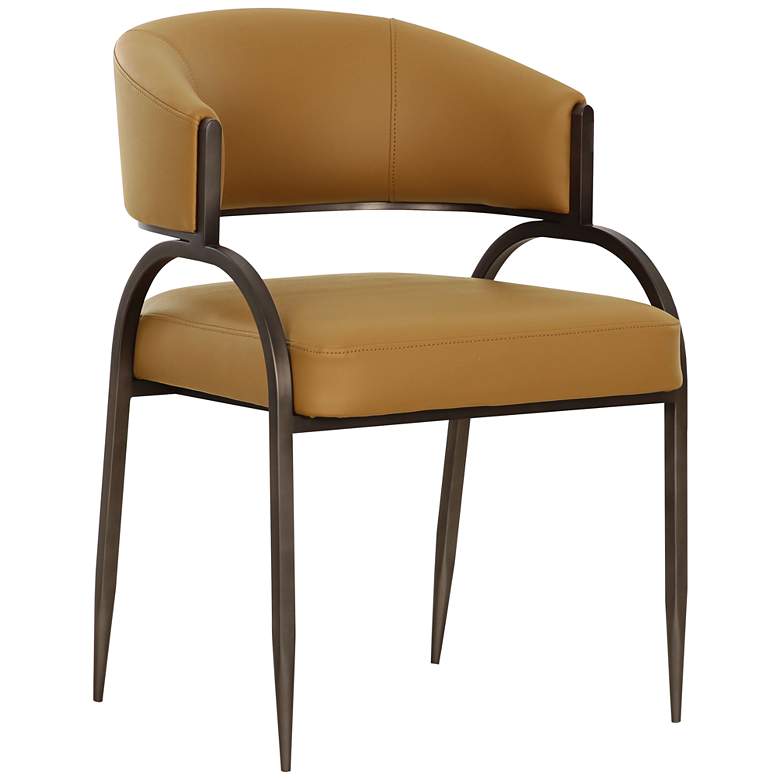 Image 1 TOV Tatum 21 1/4" Wide Tan Vegan Leather Modern Dining Chair