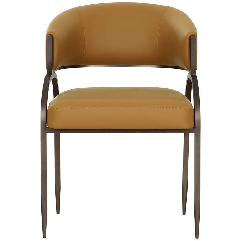 Image 3 TOV Tatum 21 1/4" Wide Tan Vegan Leather Modern Dining Chair more views