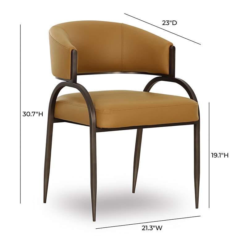 Image 5 TOV Tatum 21 1/4" Wide Tan Vegan Leather Modern Dining Chair more views