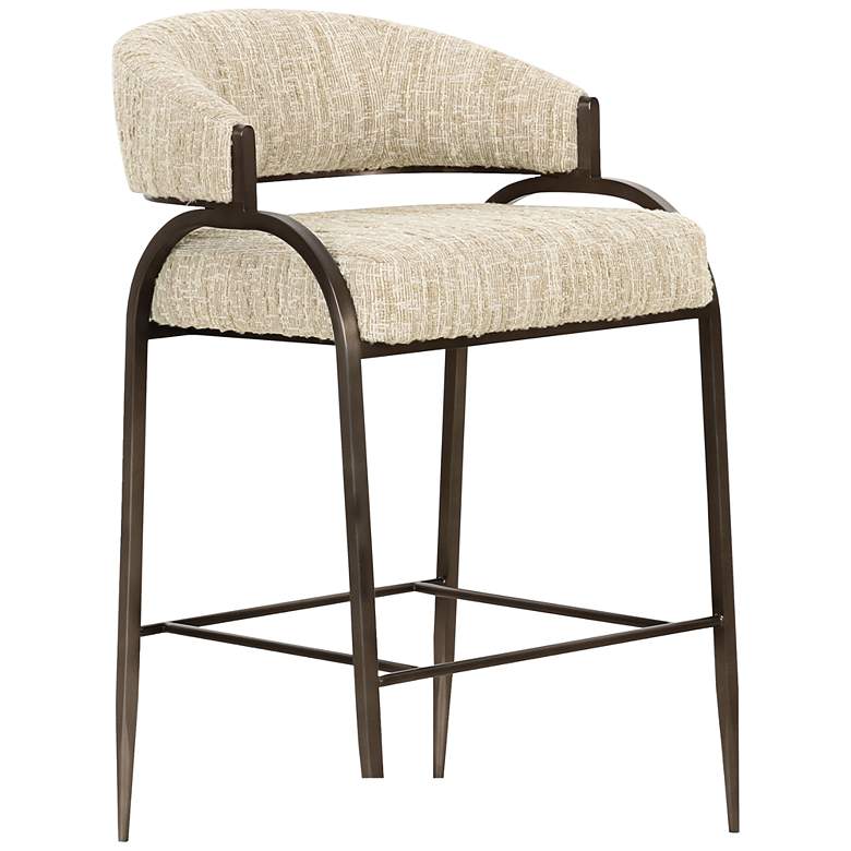 Image 1 TOV Tatum 27 1/4" Cream Textured Boucle Modern Counter Stool