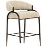 1_TOV Tatum 27 1/4" Cream Textured Boucle Modern Counter Stool
