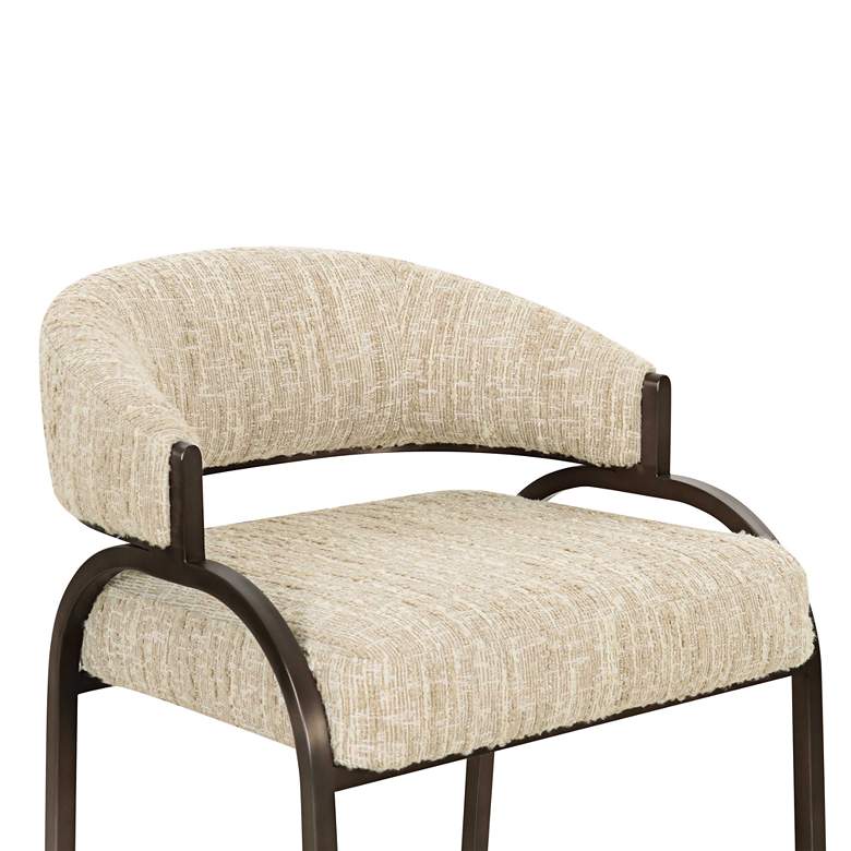 Image 2 TOV Tatum 27 1/4" Cream Textured Boucle Modern Counter Stool more views