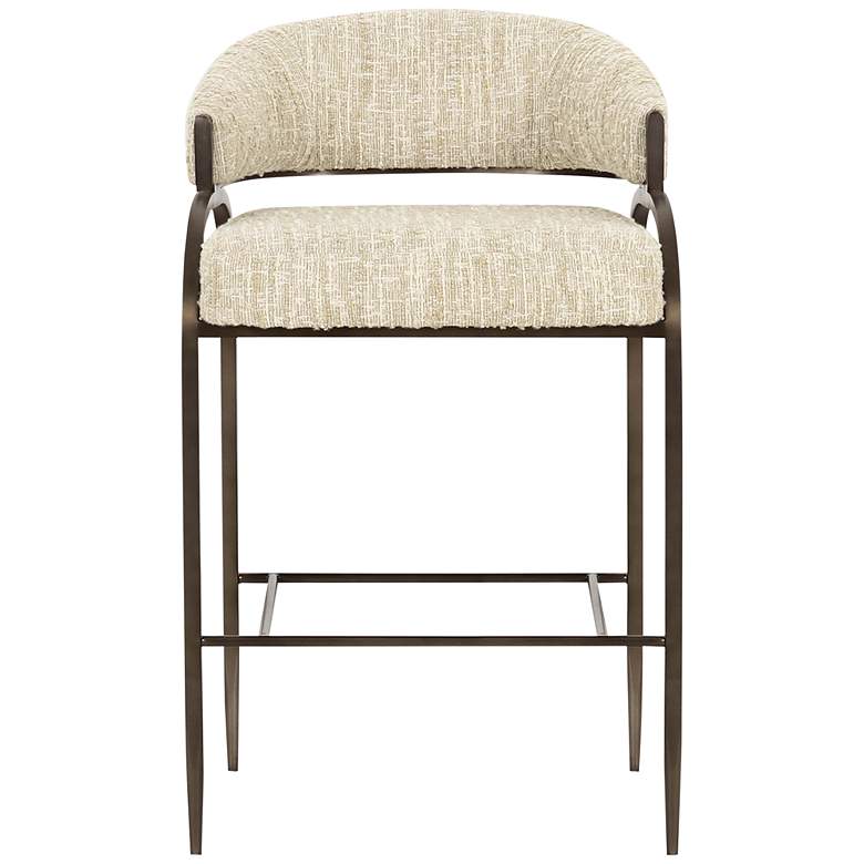 Image 3 TOV Tatum 27 1/4" Cream Textured Boucle Modern Counter Stool more views