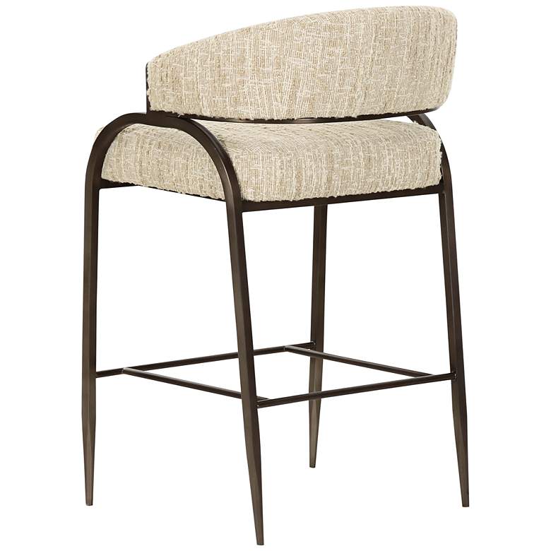 Image 4 TOV Tatum 27 1/4" Cream Textured Boucle Modern Counter Stool more views