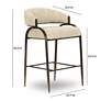 5_TOV Tatum 27 1/4" Cream Textured Boucle Modern Counter Stool more views